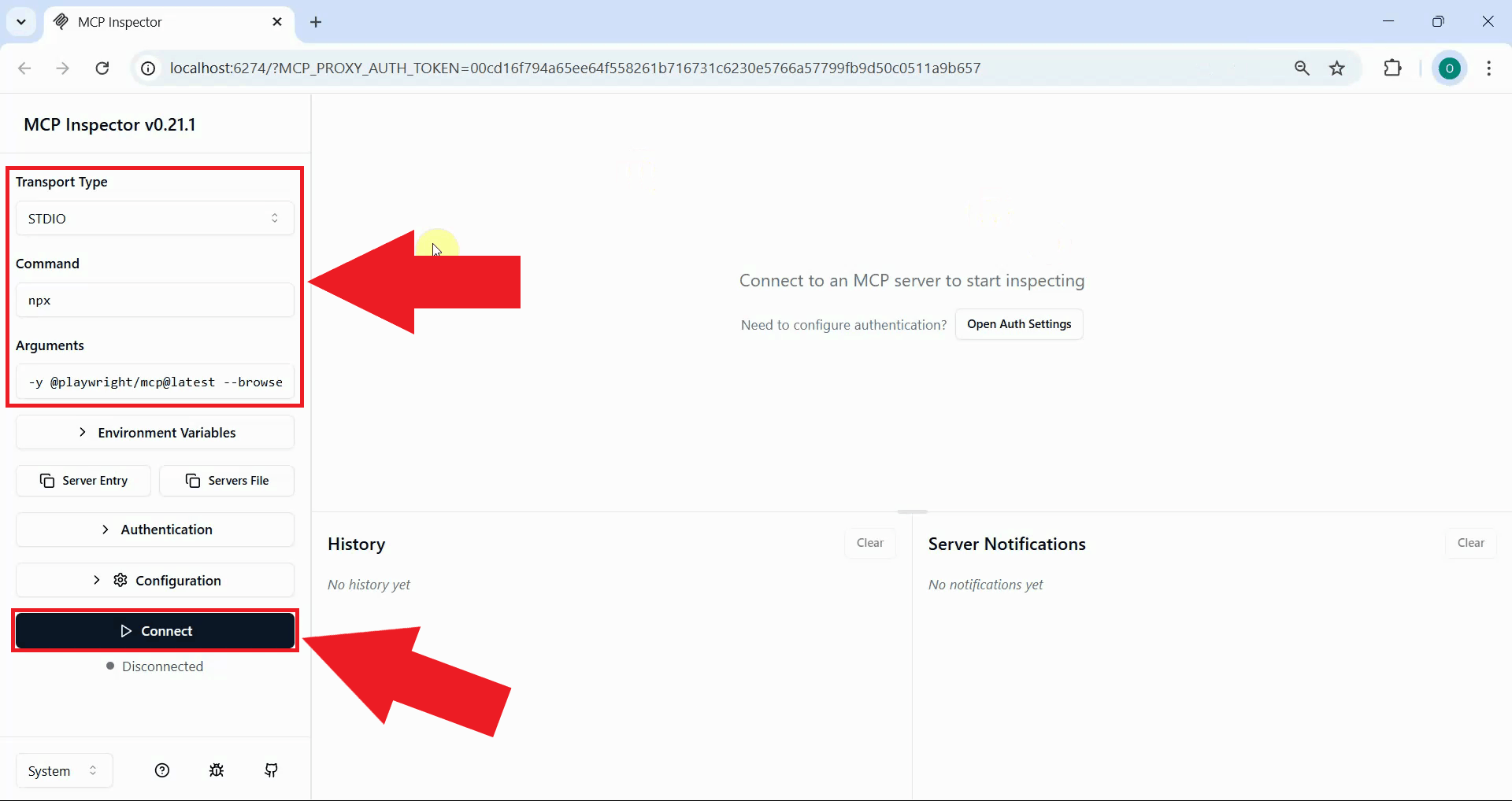Connect to Playwright MCP server