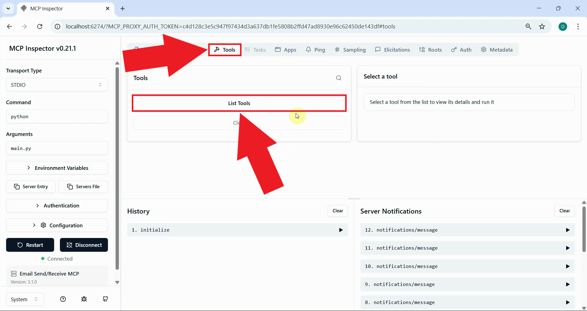 List available tools