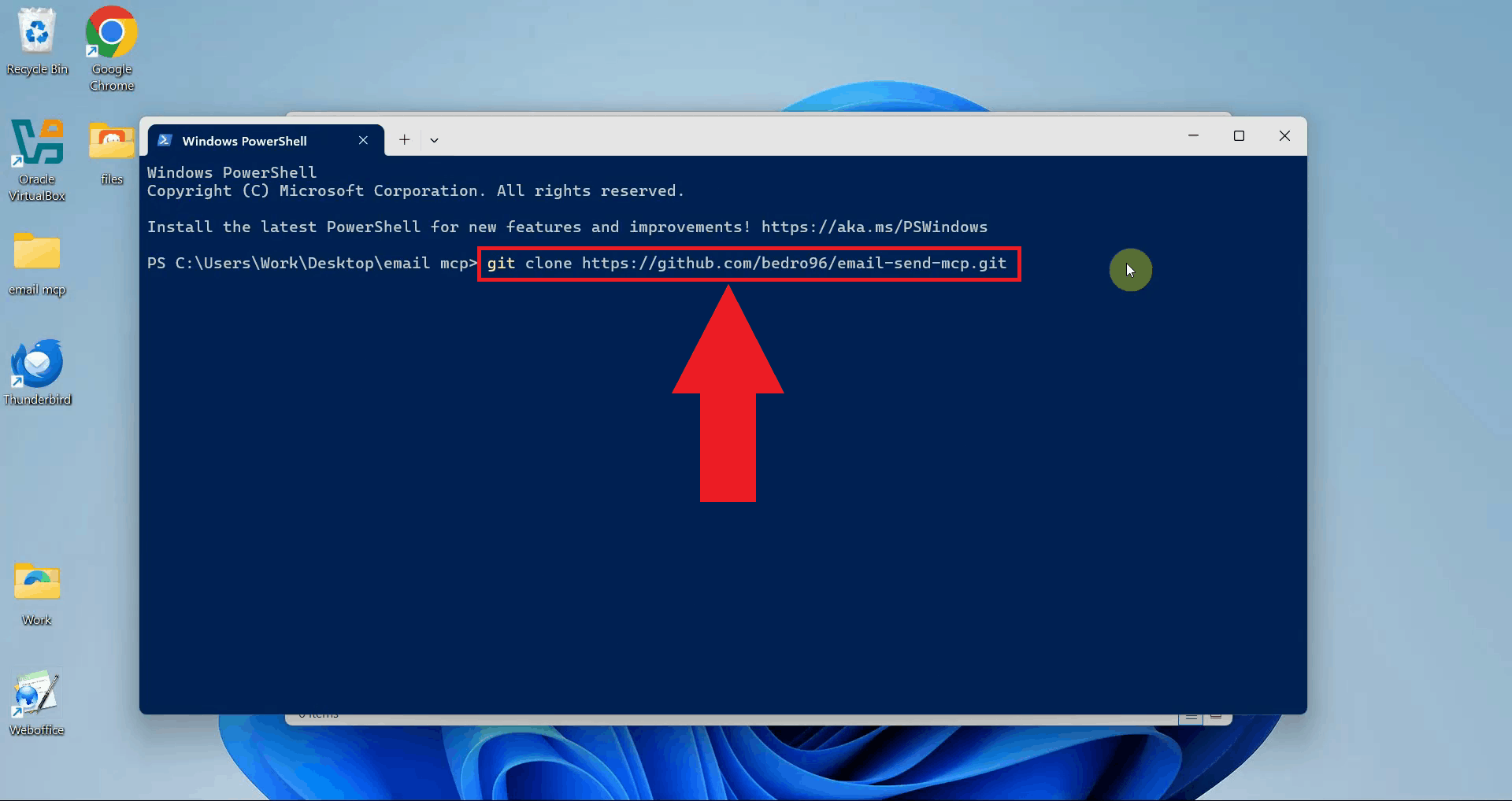 Run the git clone command