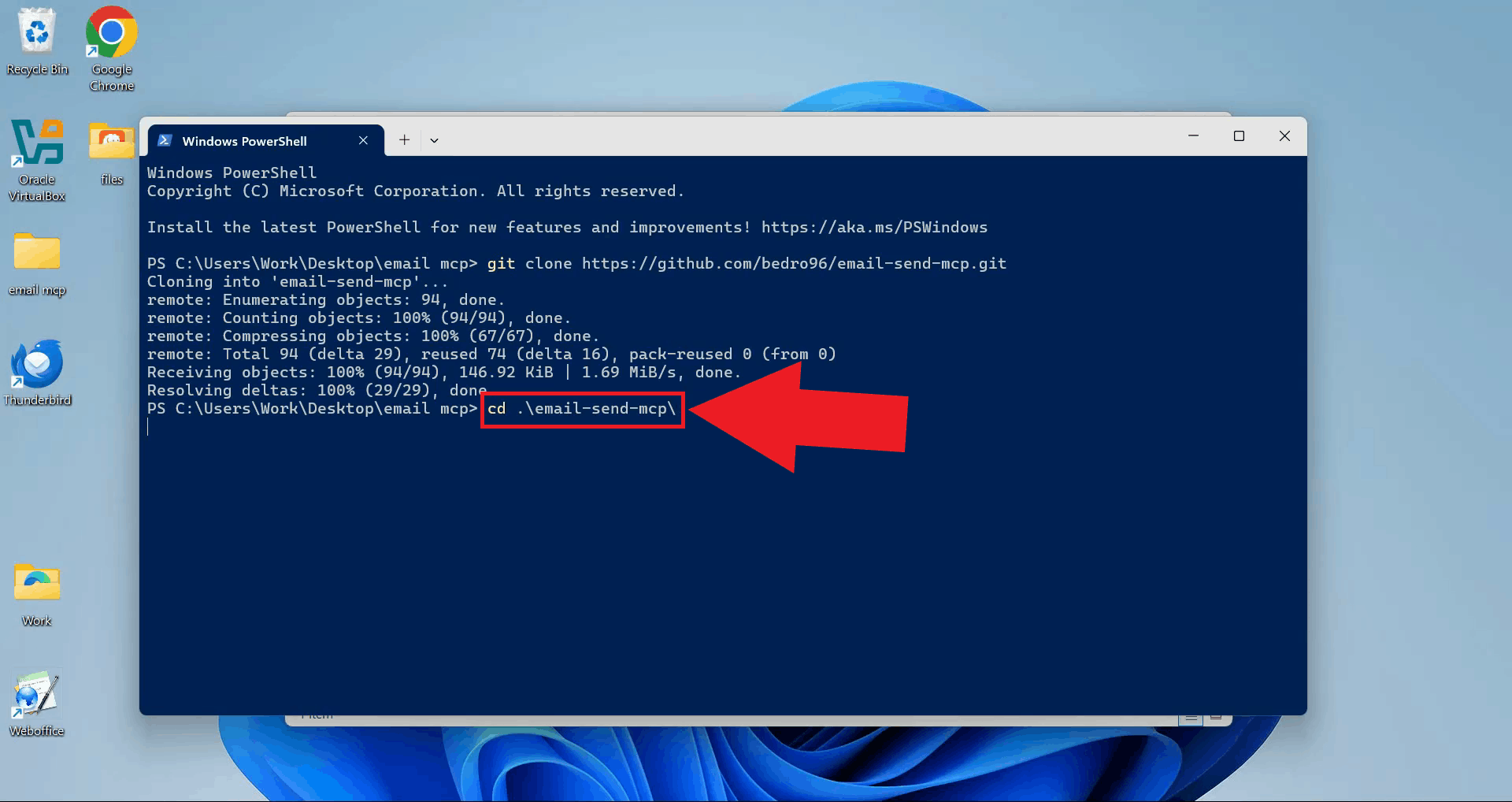 Navigate into the cloned folder