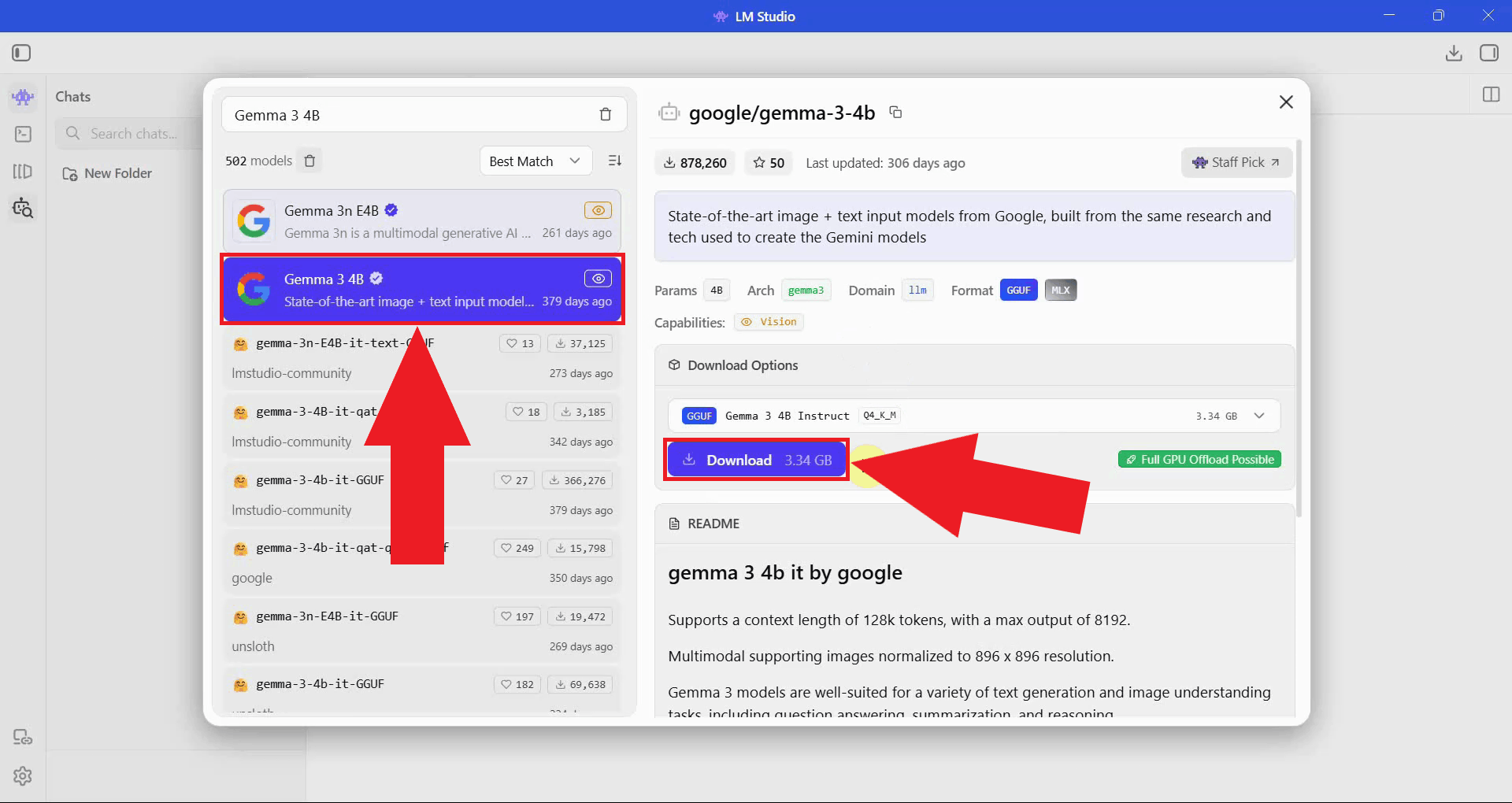 Select and download model