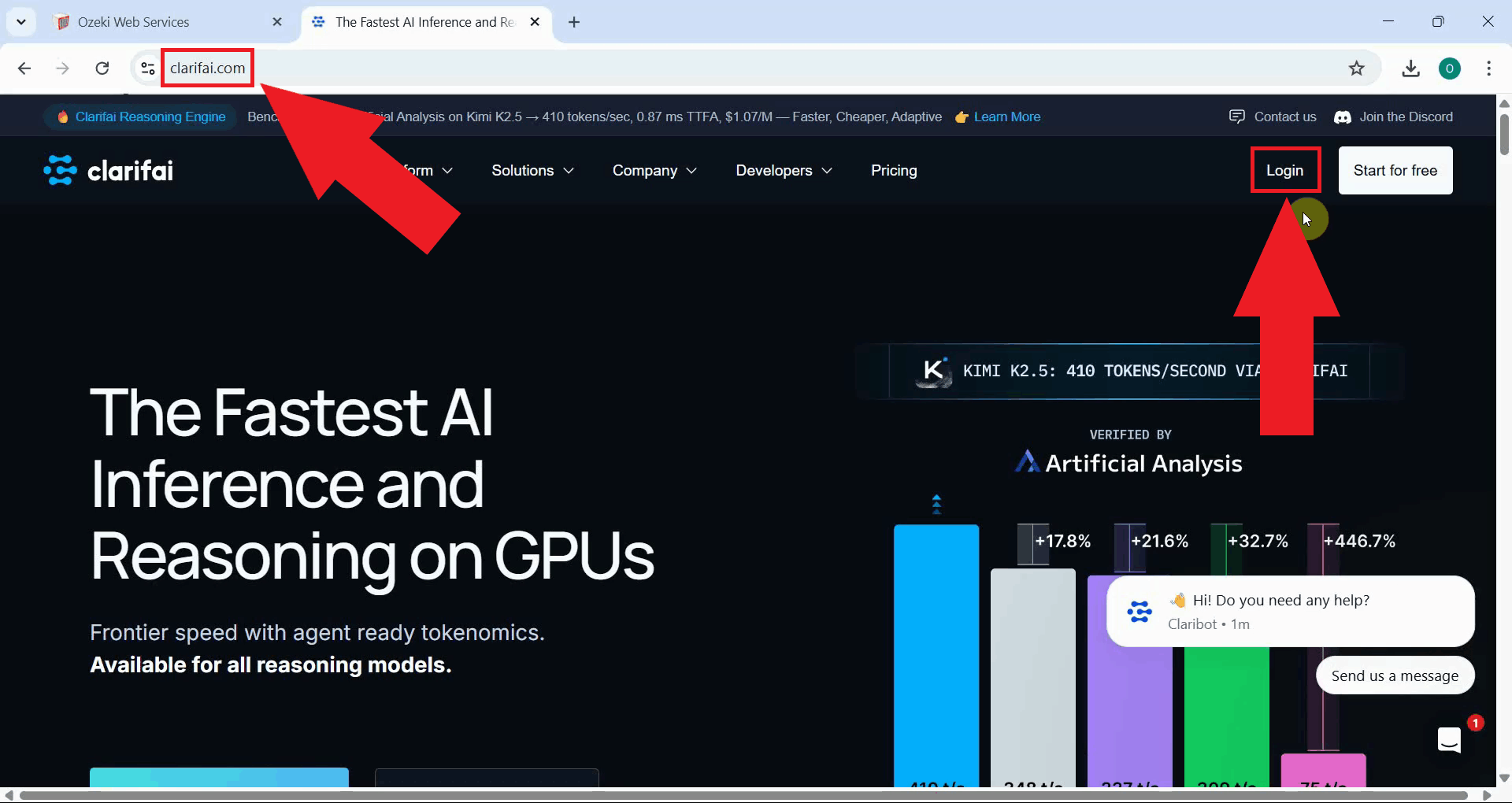 Open Clarifai website and log in