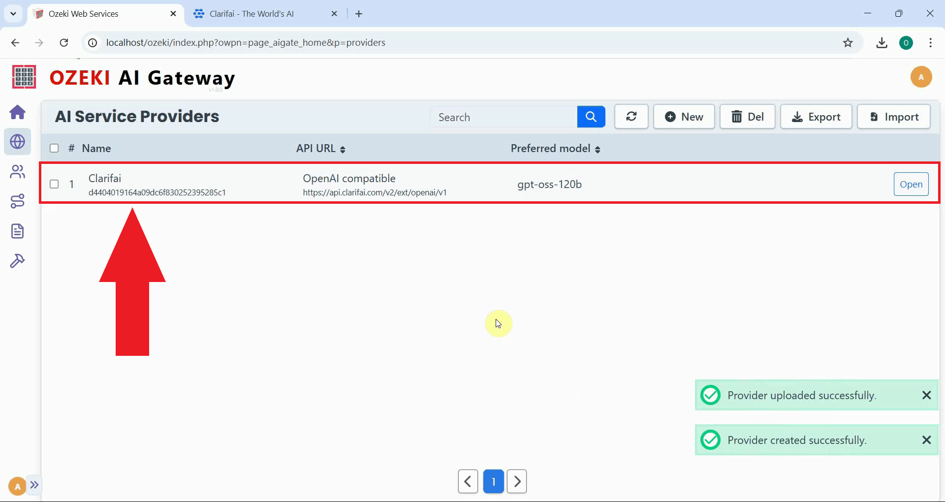 Provider created successfully