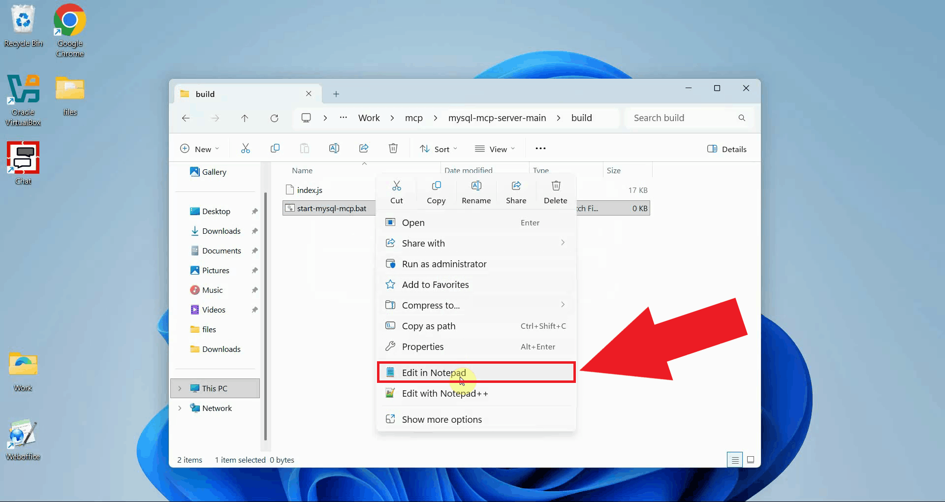 Open script in Notepad