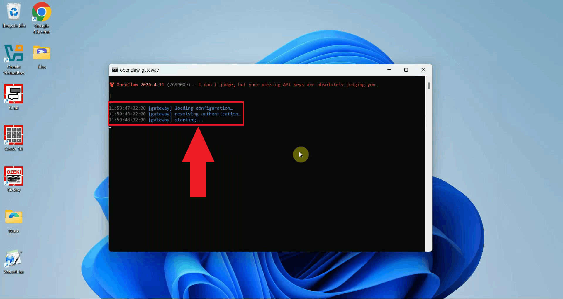 Wait for OpenClaw gateway to restart automatically