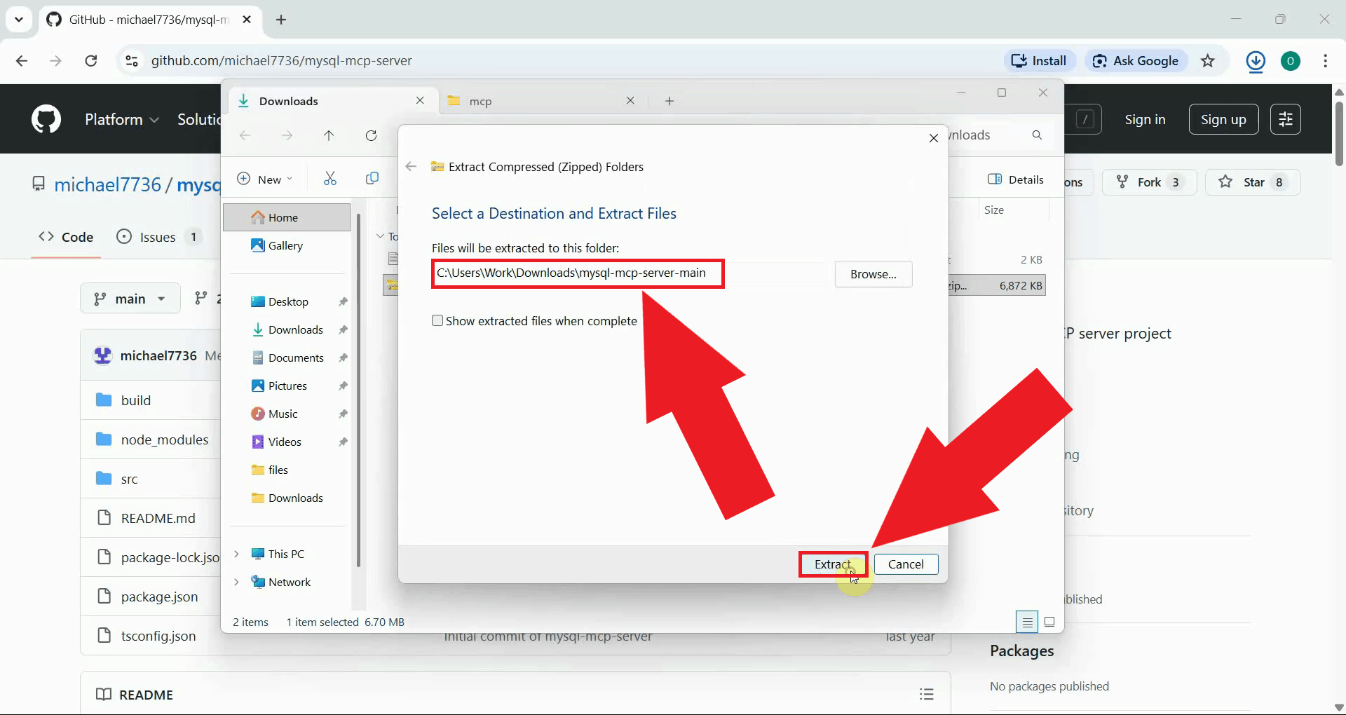 Extract folder
