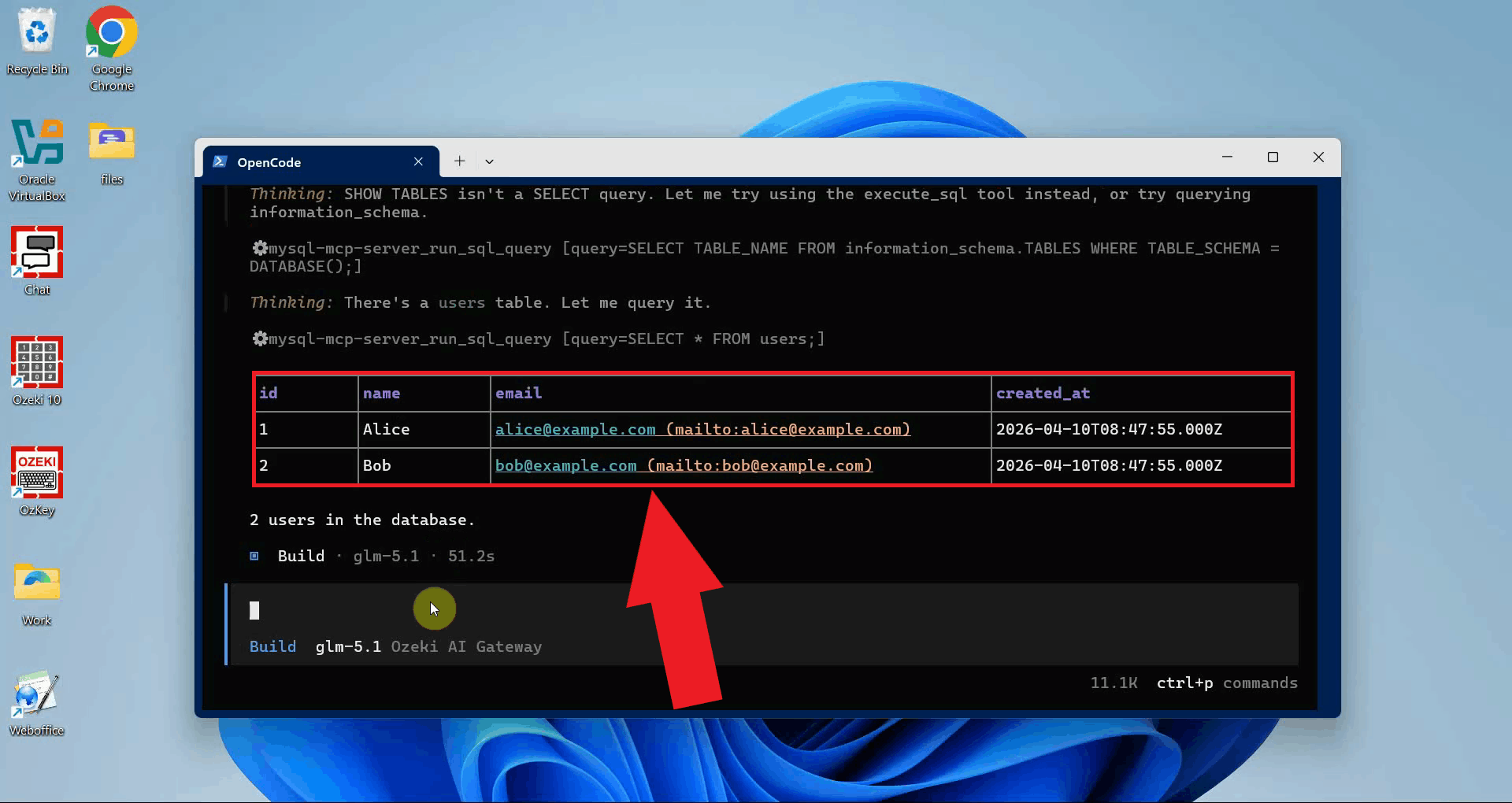 Query tool results
