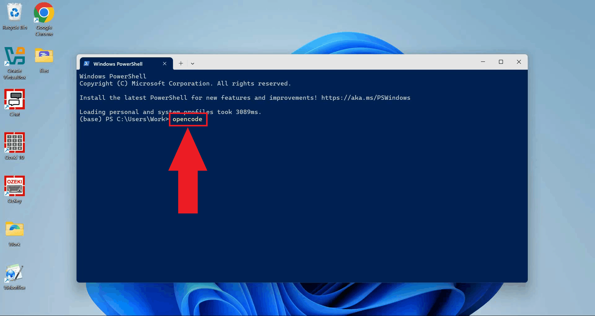 Run Open Code from terminal
