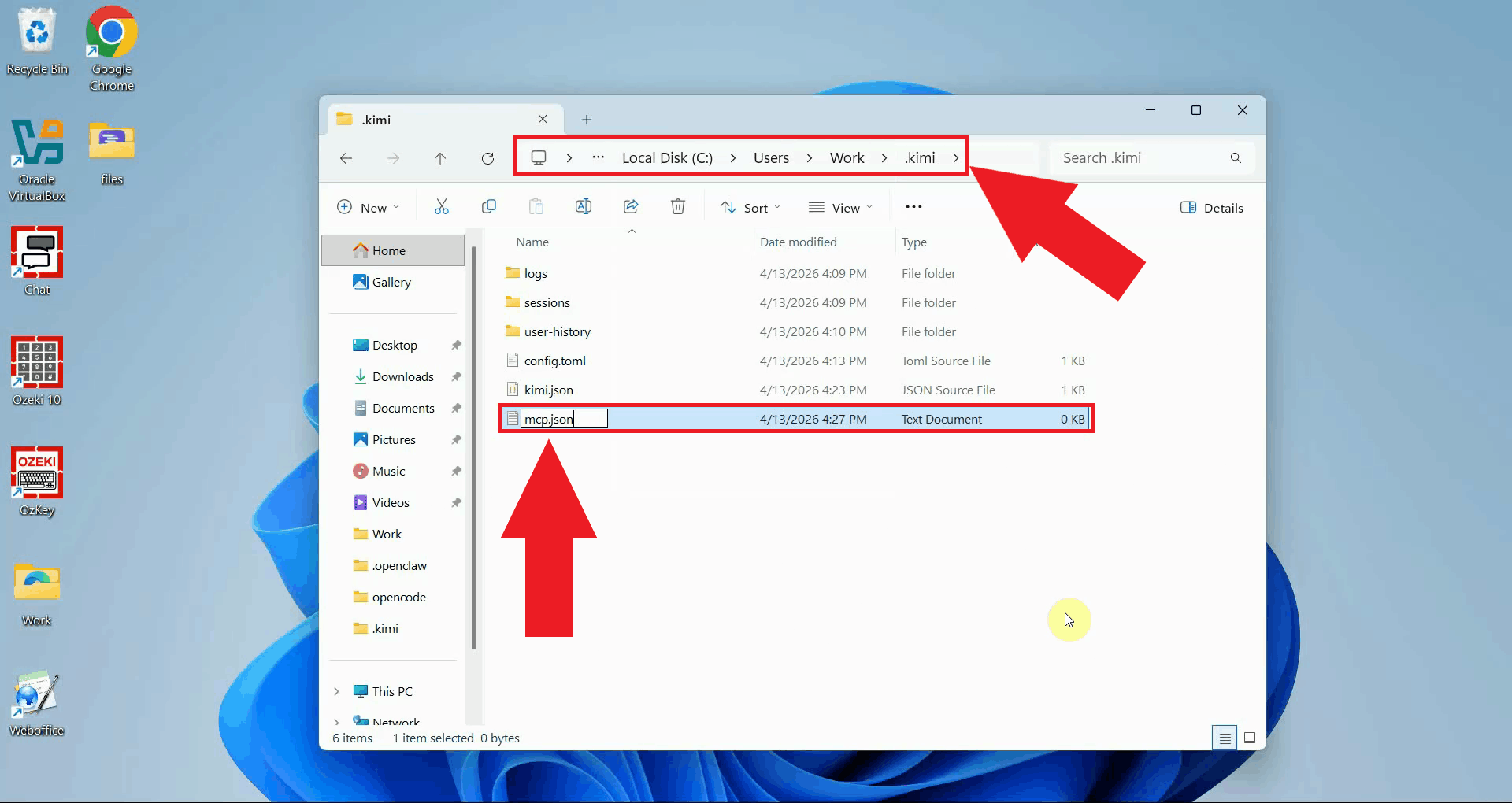 Create and open the MCP config in a text editor