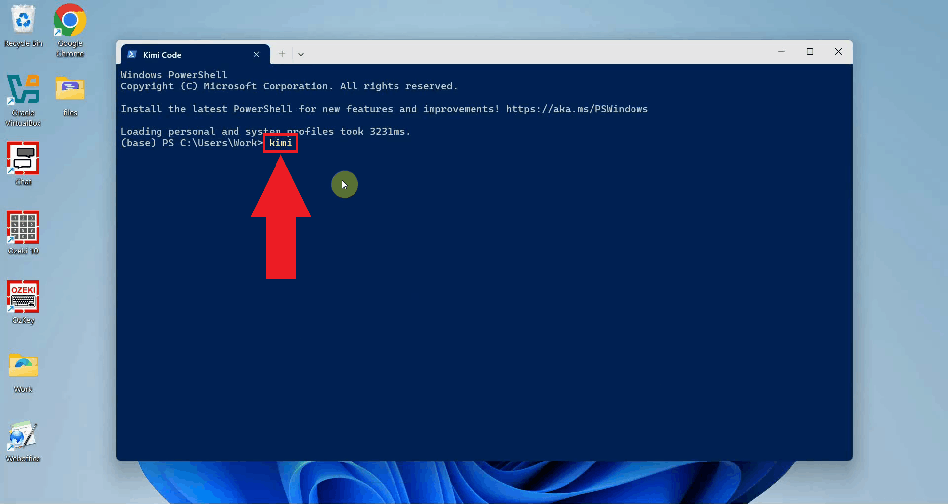 Start Kimi CLI from terminal