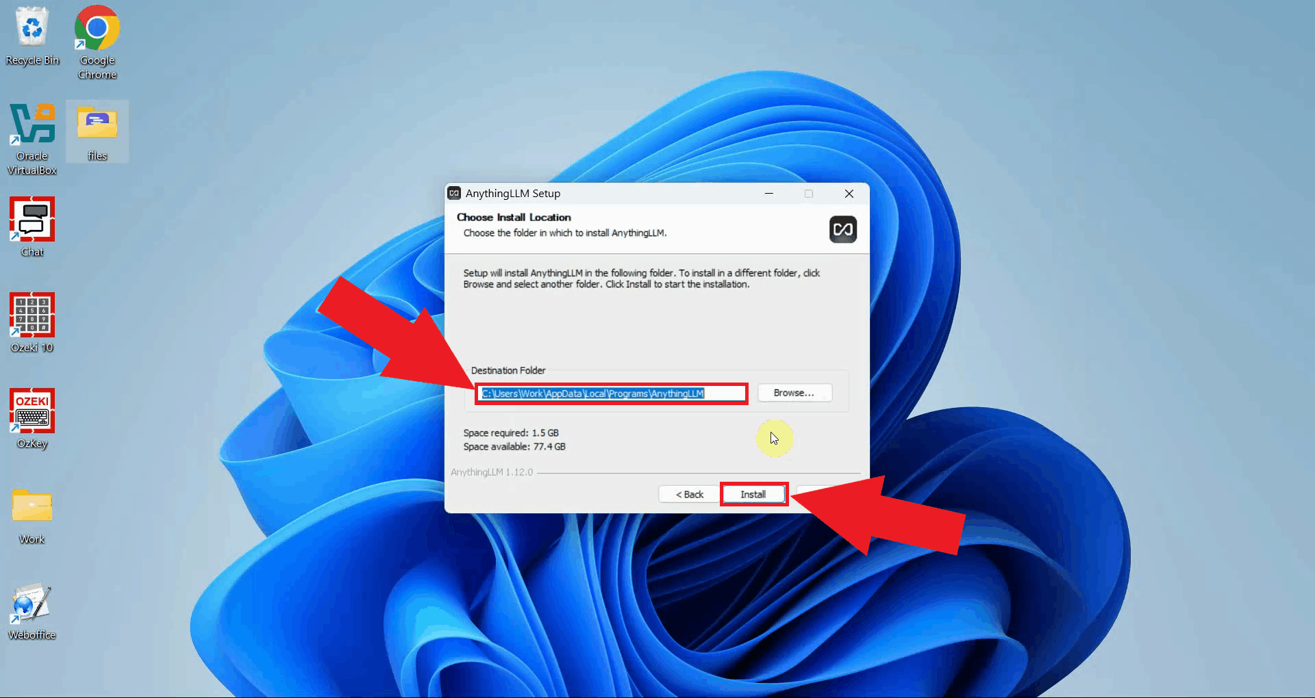 Choose installation location
