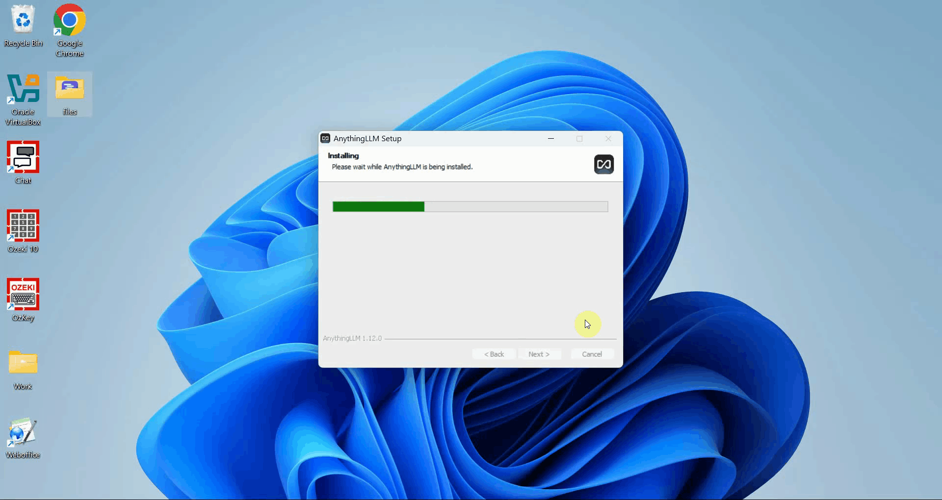 Wait for installation to finish