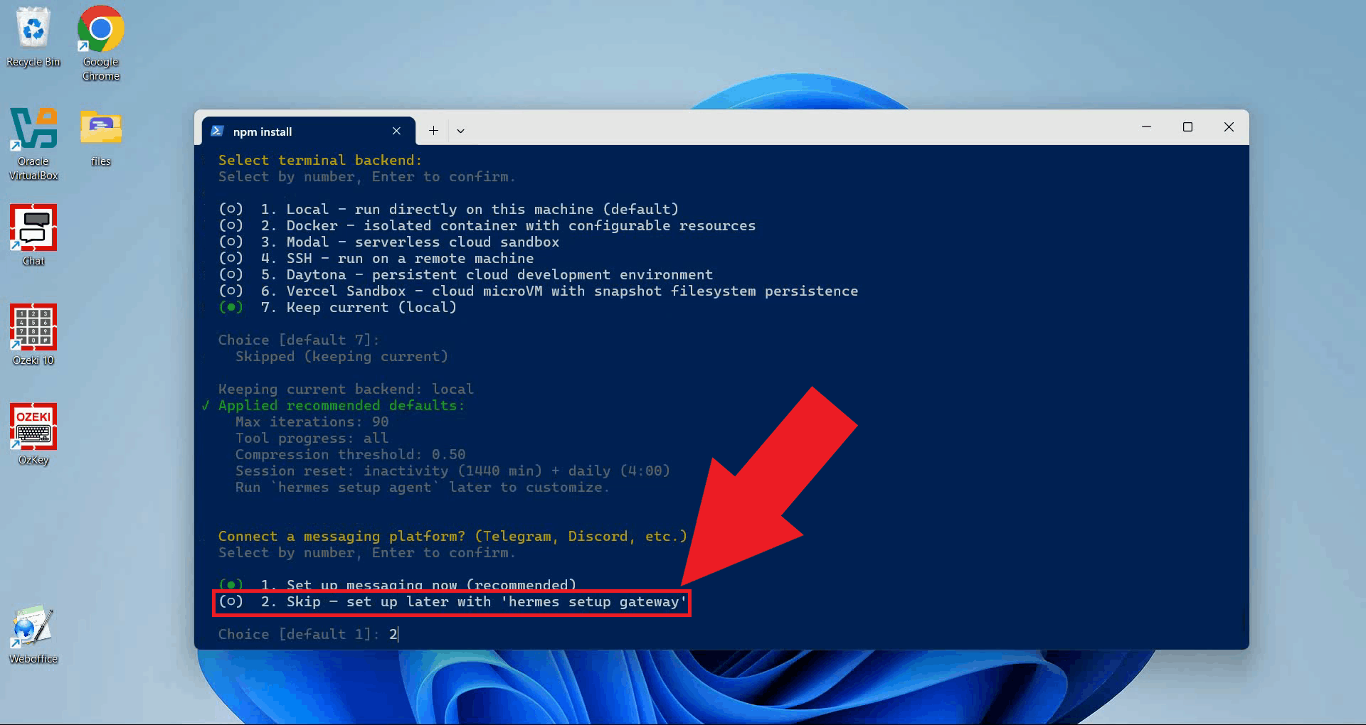 Skip the messaging platform setup