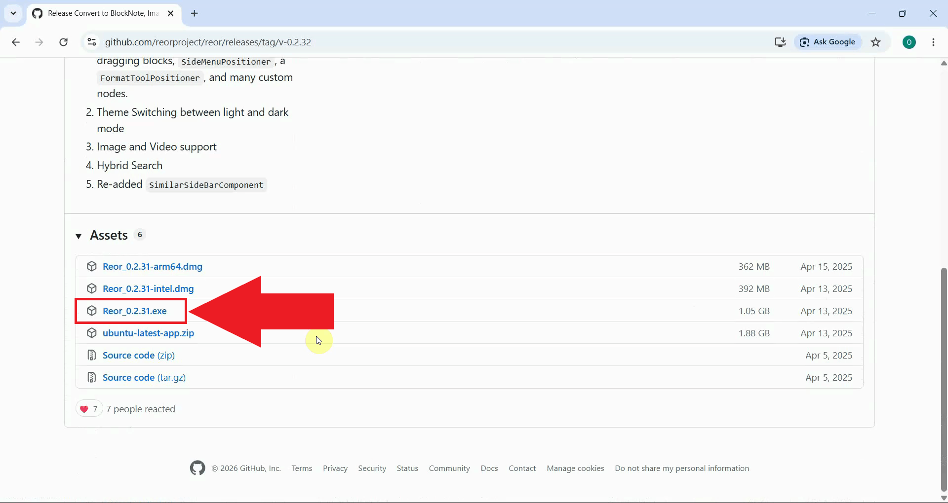 Download the Reor installer