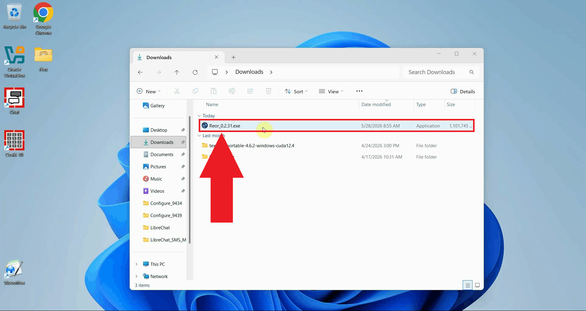 Run the Reor installer